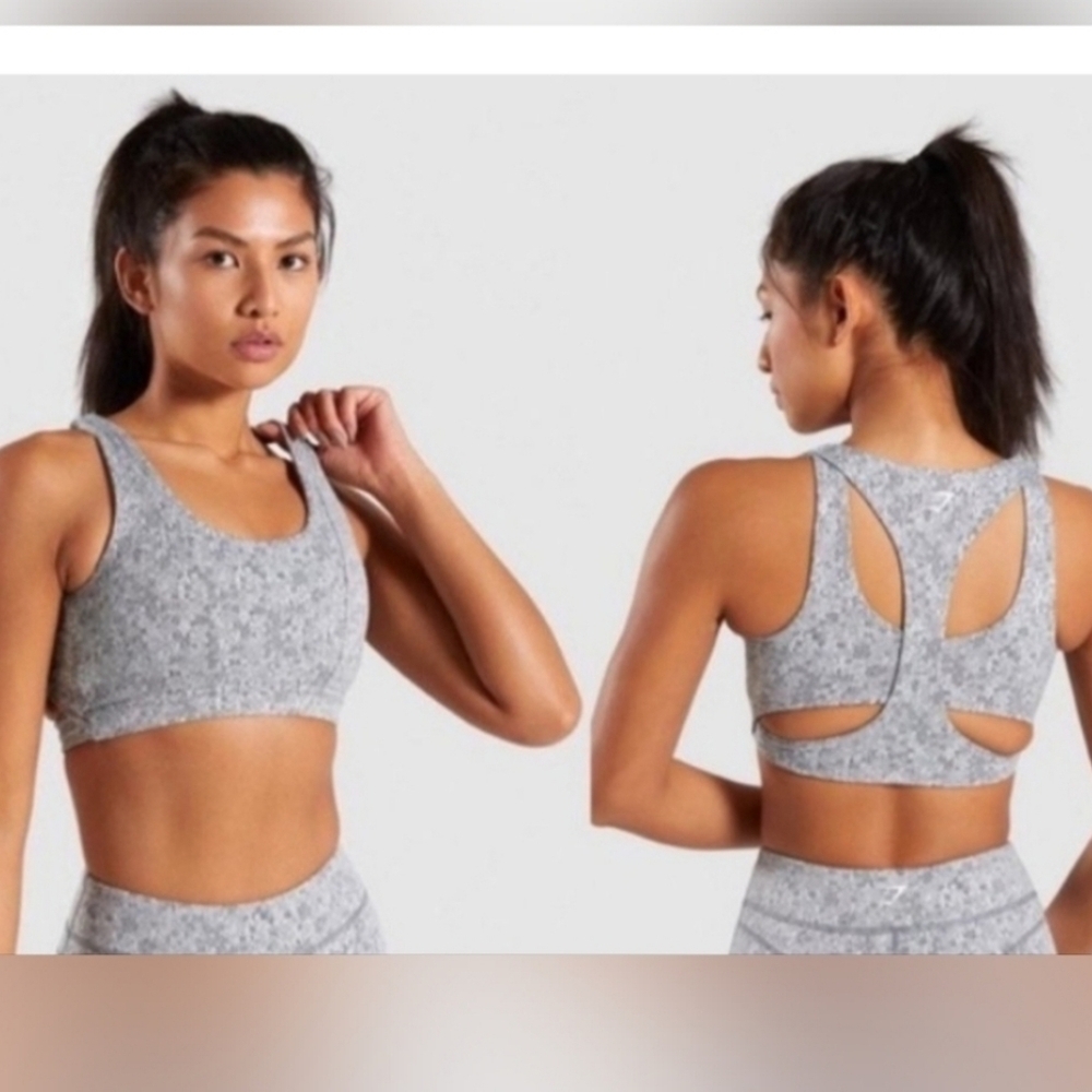 Gymshark Women's Grey Heatheted Sports Bra Athleticwear Sporty Size Ubknown